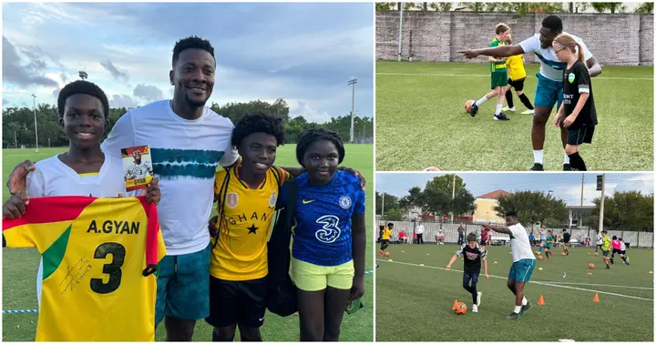 Asamoah Gyan Inspires Young Footballers in Tampa Bay Rowdies Youth Clinic In USA