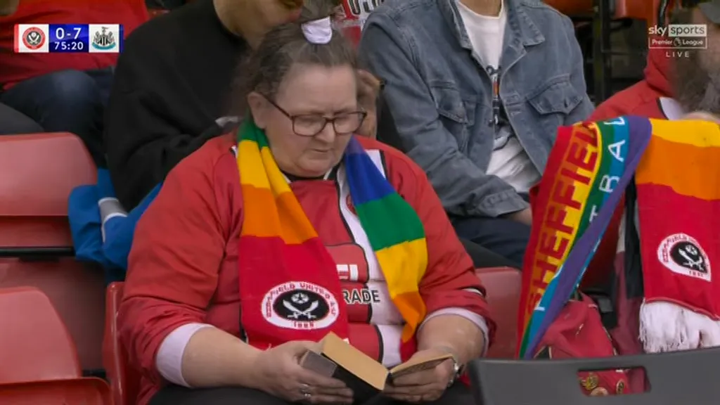 Sheffield United Fan Goes Viral for Reading Book in Stands During 8-0 Defeat to Newcastle