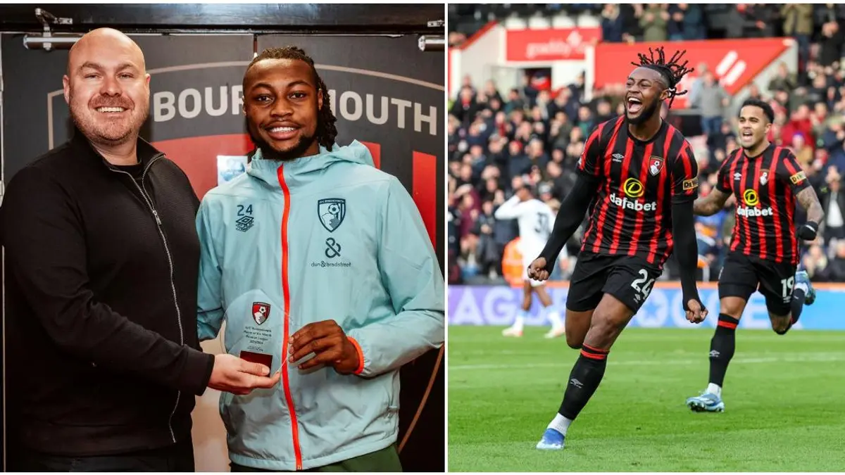 AFC Bournemouth’s Antoine Semenyo has been named Player of the Month for November