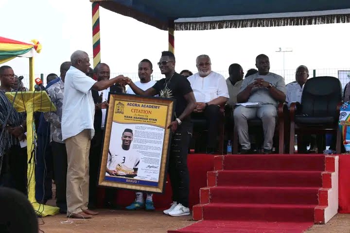Moment Asamoah Gyan constructed a mini stadium worth $200,000 in his former school, Accra Academy