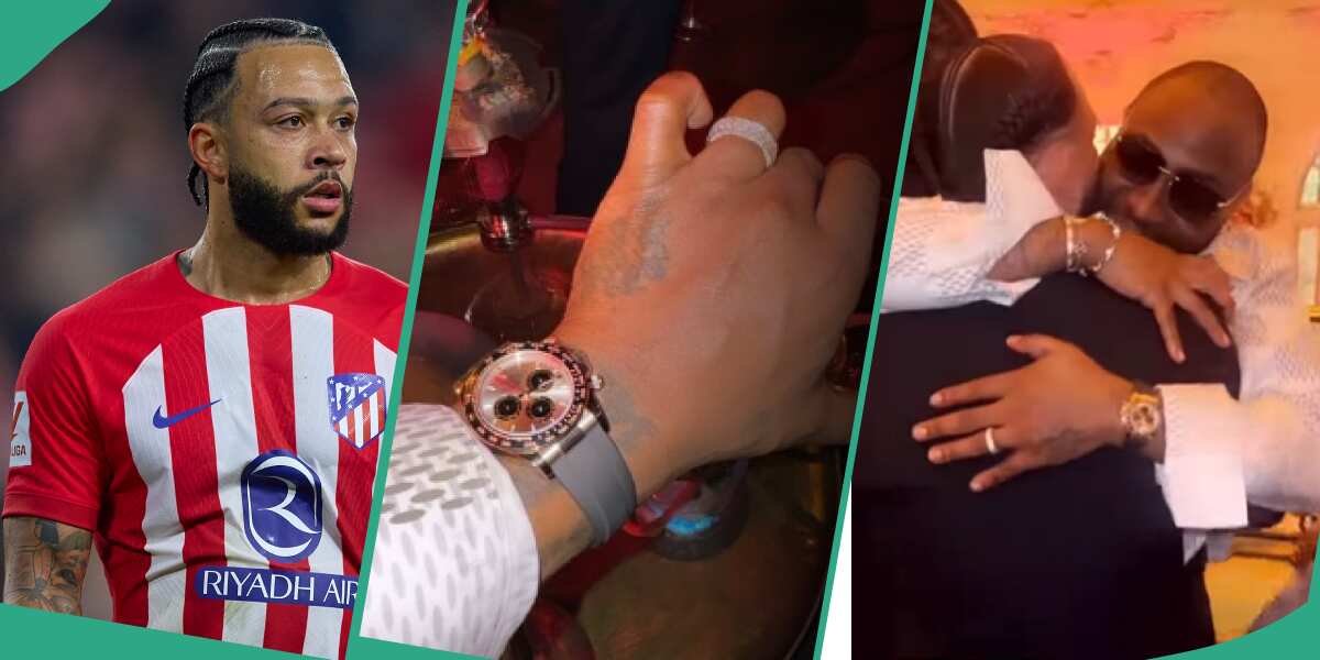 Memphis Depay buys Davido a Rolex watch worth thousands of dollars after performing at his 30th birthday dinner