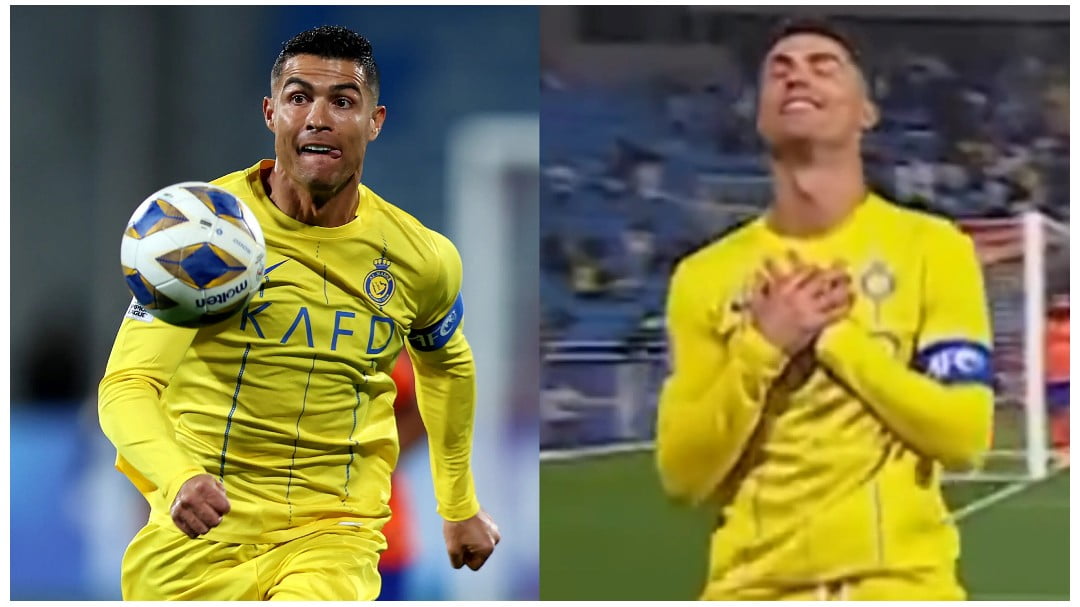 Cristiano Ronaldo introduced a new celebration after scoring the winning goal in a match between Al-Nassr, and Al Feiha.