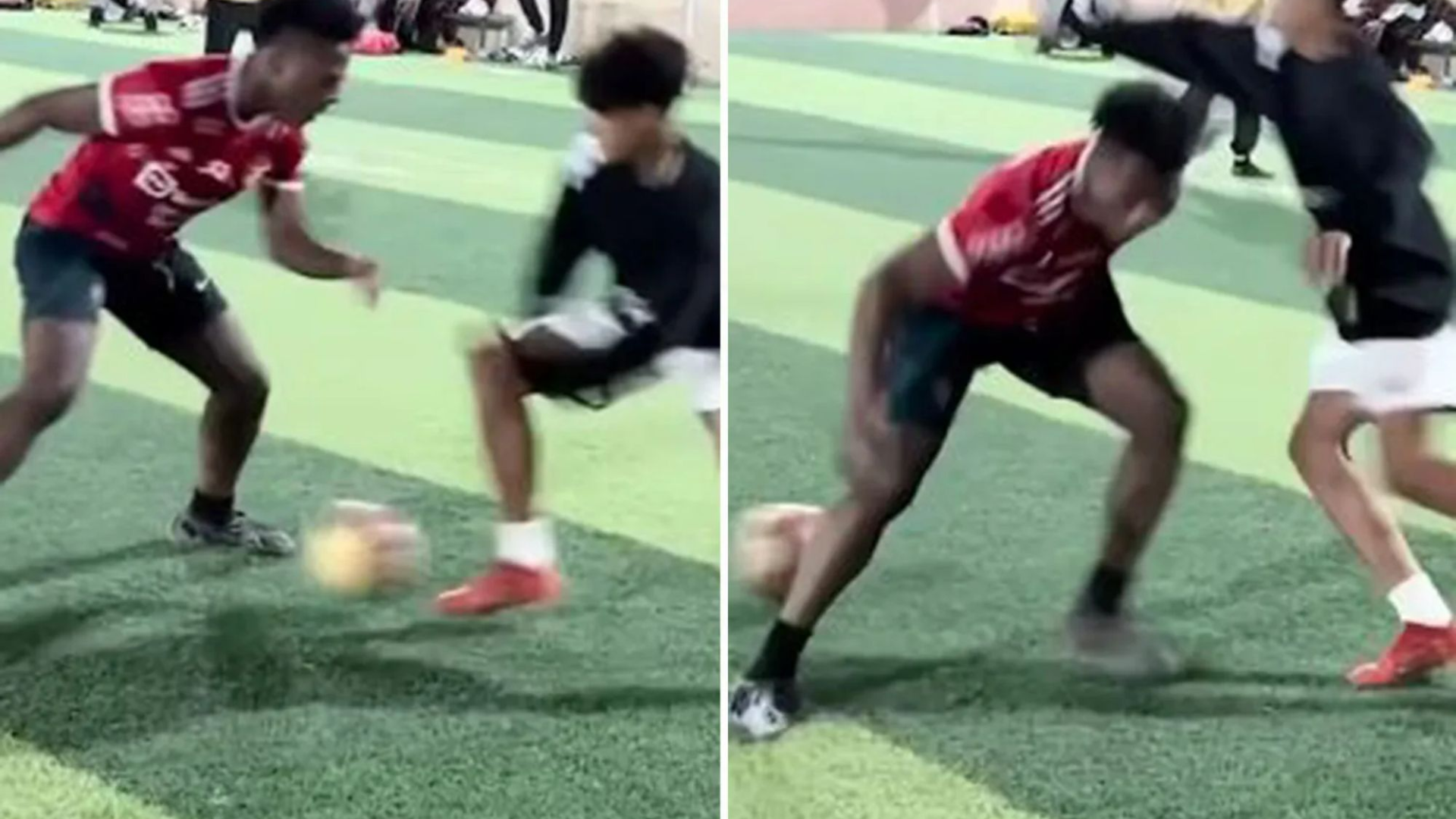 Ronaldo’s son Cristiano Jr. disgraces IShowSpeed as he nutmeg him twice in a football match